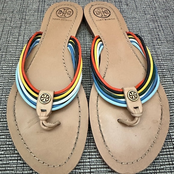 Tory Burch Sienna Multi-Colored Strappy Thong Sandal - Picture 7 of 12